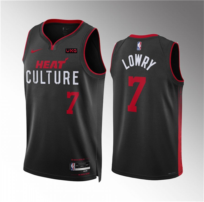 Men's Miami Heat #7 Kyle Lowry Red Black 2023 24 City Edition Stitched Basketball Jersey Men's Miami Heat #7 Kyle Lowry Red Black 2023 24 City Edition Stitched Basketball Jersey