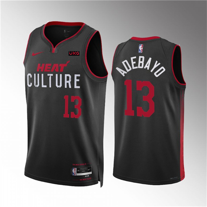 Men's Miami Heat #13 Bam Adebayo Black 2023 24 City Edition Stitched Basketball Jersey Men's Miami Heat #13 Bam Adebayo Black 2023 24 City Edition Stitched Basketball Jersey