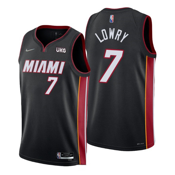 Men's Miami Heat #7 Kyle Lowry Black Icon Edition 75th Anniversary Stitched Jersey Men's Miami Heat #7 Kyle Lowry Black Icon Edition 75th Anniversary Stitched Jersey