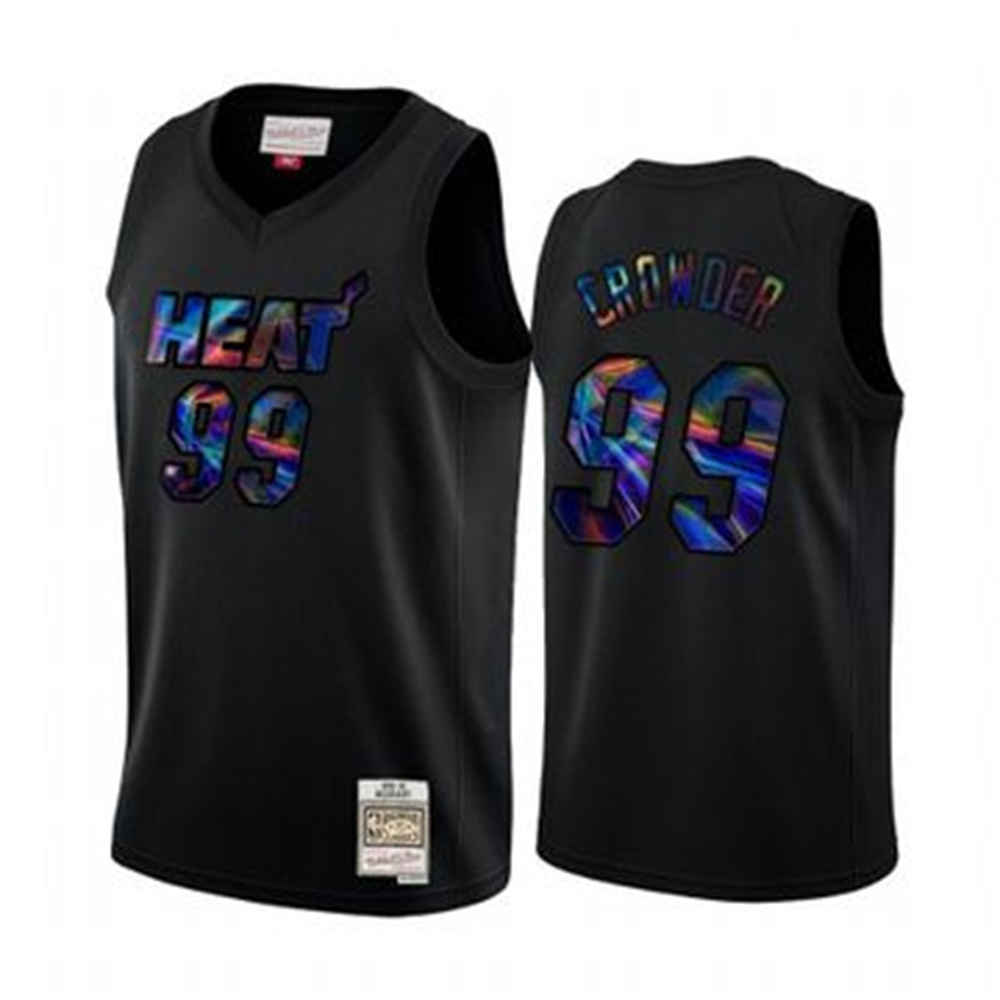 Miami Heat #99 Jae Crowder Men's Iridescent HWC Limited NBA Jersey - Black Miami Heat #99 Jae Crowder Men's Iridescent HWC Limited NBA Jersey - Black