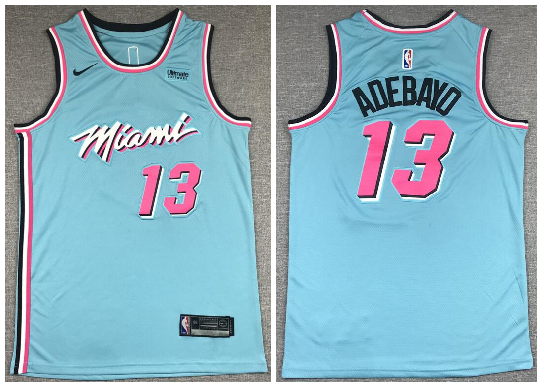 Heat 13 Bam Adebayo Light Blue Nike City Edition Swingman Jersey Heat 13 Bam Adebayo Light Blue Nike City Edition Swingman Jersey