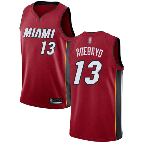 Heat #13 Bam Adebayo Red Basketball Swingman Statement Edition Jersey Heat #13 Bam Adebayo Red Basketball Swingman Statement Edition Jersey