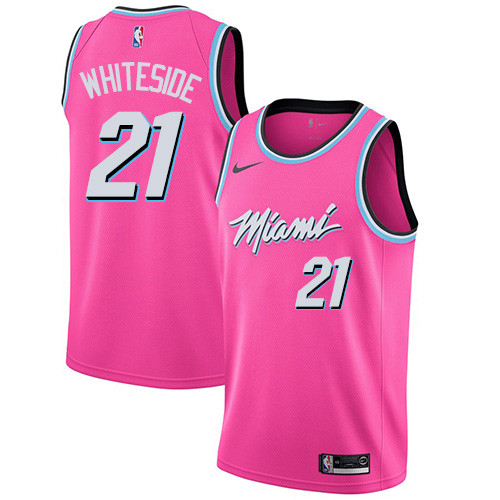 Heat #21 Hassan Whiteside Pink Basketball Swingman Earned Edition Jersey Heat #21 Hassan Whiteside Pink Basketball Swingman Earned Edition Jersey