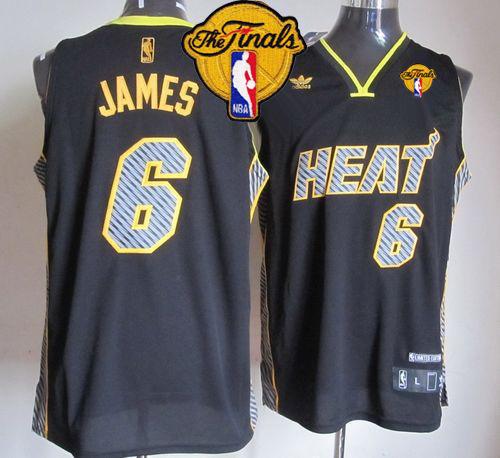 Heat #6 LeBron James Black Electricity Fashion Finals Patch Stitched NBA Jersey Heat #6 LeBron James Black Electricity Fashion Finals Patch Stitched NBA Jersey