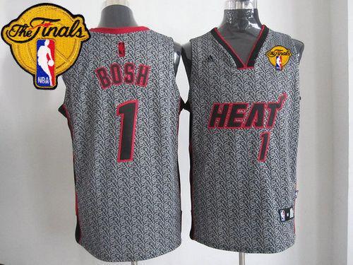 Heat #1 Chris Bosh Grey Static Fashion Finals Patch Stitched NBA Jersey Heat #1 Chris Bosh Grey Static Fashion Finals Patch Stitched NBA Jersey