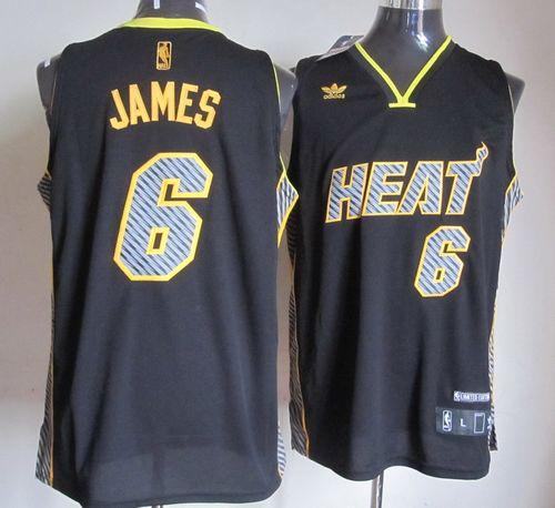 Heat #6 LeBron James Black Electricity Fashion Stitched NBA Jersey Heat #6 LeBron James Black Electricity Fashion Stitched NBA Jersey