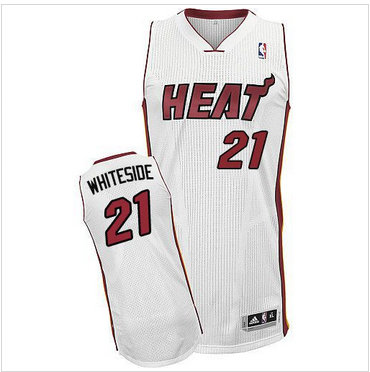 Miami Heat #21 Hassan Whiteside White Stitched NBA Jersey