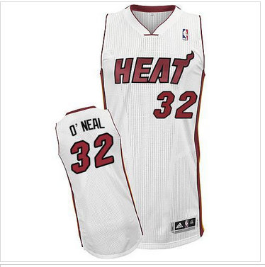 Miami Heat #32 Shaquille O'Neal White Throwback NBA Jersey