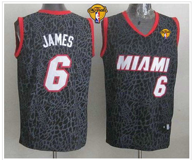 Miami Heat #6 LeBron James Black Crazy Light Finals Patch Stitched NBA Jersey Miami Heat #6 LeBron James Black Crazy Light Finals Patch Stitched NBA Jersey