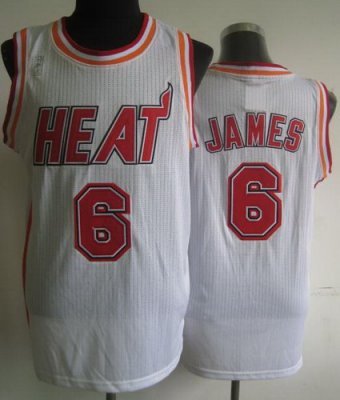 Miami Heat 6 LeBron James White Hardwood Classics Revolution 30 NBA Jerseys Miami Heat 6 LeBron James White Hardwood Classics Revolution 30 NBA Jerseys