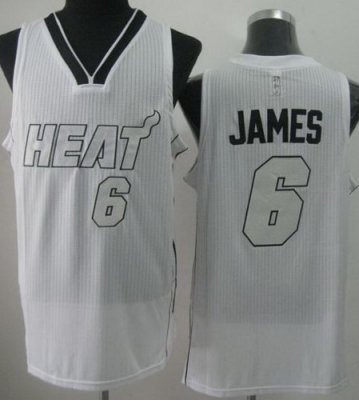 Miami Heat 6 LeBron James White Revolution 30 NBA Jerseys Silver Number Miami Heat 6 LeBron James White Revolution 30 NBA Jerseys Silver Number