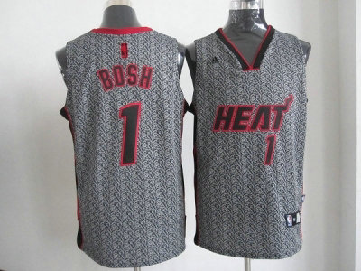 nba miami heat #1 bosh grey(static fashion swingman)