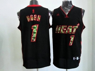 nba miami heat #1 bosh black(camo fashion swingman) nba miami heat #1 bosh black(camo fashion swingman)