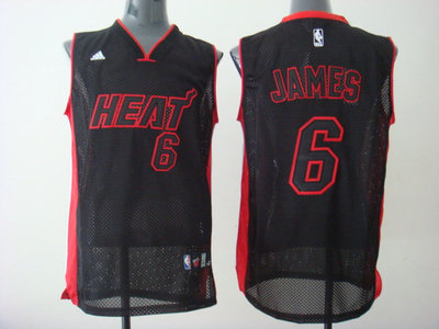 Miami Heat 6 LeBron James black Red&Black Number Jersey Miami Heat 6 LeBron James black Red&Black Number Jersey