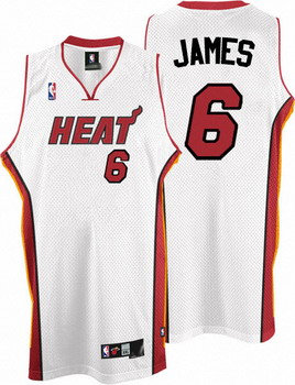Miami Heat 6 LeBron James White Jerseys Miami Heat 6 LeBron James White Jerseys
