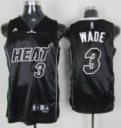 Minmi Heat #3 Dwyane WADE Black Jerseys Minmi Heat #3 Dwyane WADE Black Jerseys