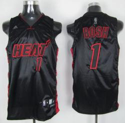 Miami Heat #1 Bosh Black Jerseys Miami Heat #1 Bosh Black Jerseys
