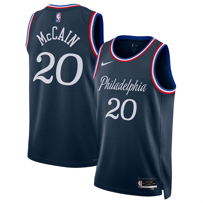 Men's Philadelphia 76ers #20 Jared McCain Navy 2025 26 City Edition Stitched Jersey