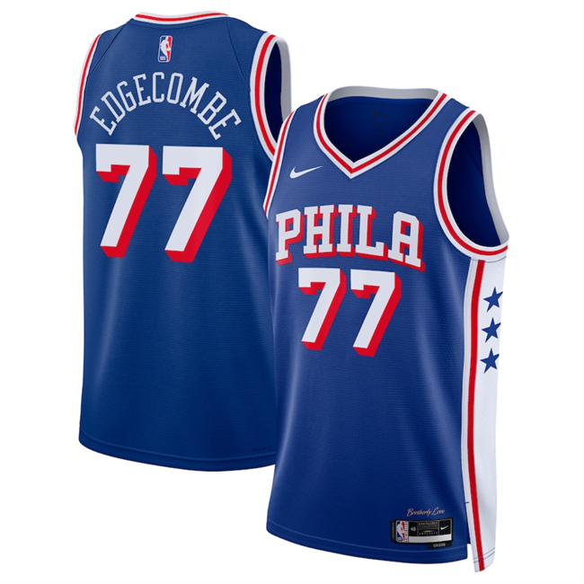 Men's Philadelphia 76ers #77 V. J. Edgecombe Royal 2025 Draft Icon Edition Stitched Jersey Men's Philadelphia 76ers #77 V. J. Edgecombe Royal 2025 Draft Icon Edition Stitched Jersey