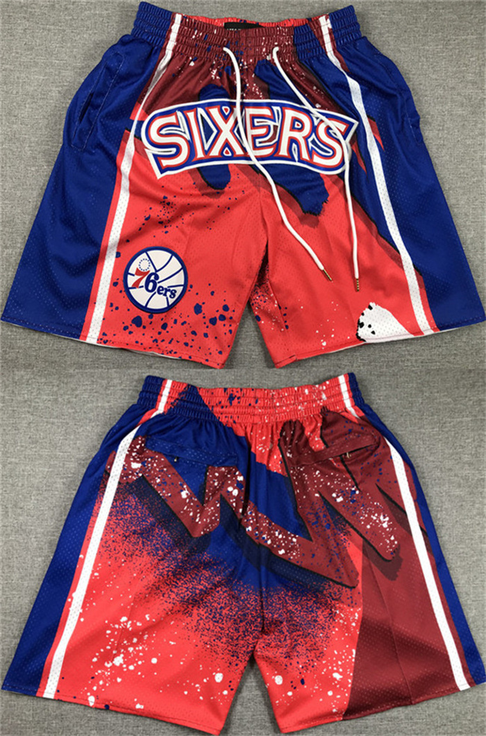 Men's Philadelphia 76ers Red Blue Shorts (Run Small) Men's Philadelphia 76ers Red Blue Shorts (Run Small)
