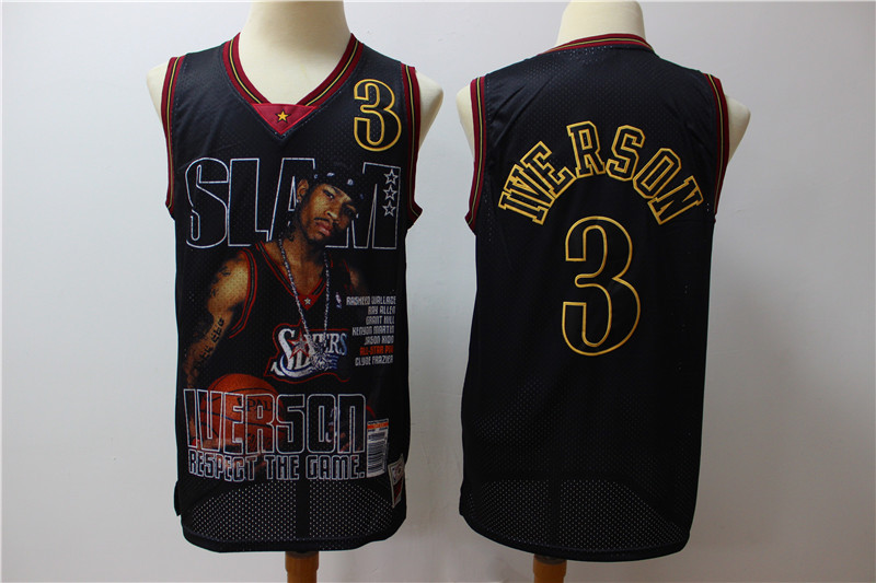 76ers 3 Allen Iverson Black Hardwood Classics Limited Edition Jersey 76ers 3 Allen Iverson Black Hardwood Classics Limited Edition Jersey