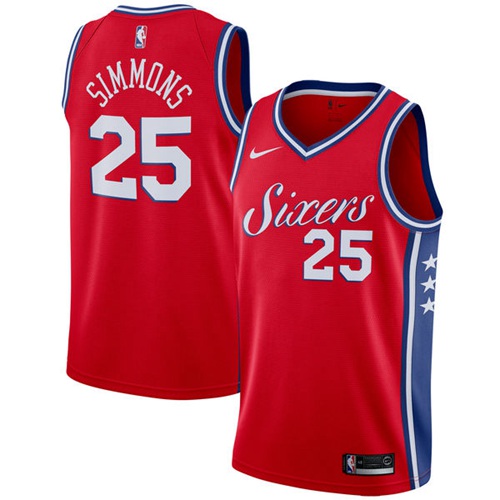 Nike 76ers #25 Ben Simmons Red Statement Edition NBA Swingman Jersey Nike 76ers #25 Ben Simmons Red Statement Edition NBA Swingman Jersey