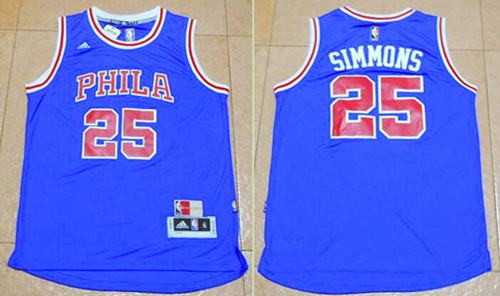 76ers #25 Ben Simmons Blue Throwback Stitched NBA Jersey 76ers #25 Ben Simmons Blue Throwback Stitched NBA Jersey