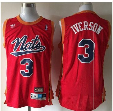 Philadelphia 76ers #3 Allen Iverson Nats Throwback Red Stitched NBA Jersey Philadelphia 76ers #3 Allen Iverson Nats Throwback Red Stitched NBA Jersey
