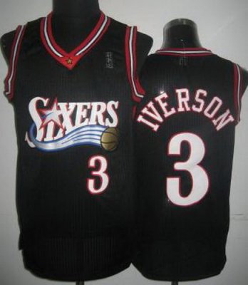 Philadelphia 76ers 3 Allen Iverson Black Revolution 30 NBA Jerseys Philadelphia 76ers 3 Allen Iverson Black Revolution 30 NBA Jerseys