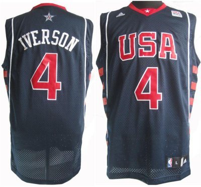Philadelphia 76ers 4 Allen Iverson Blue Swingman Jersey