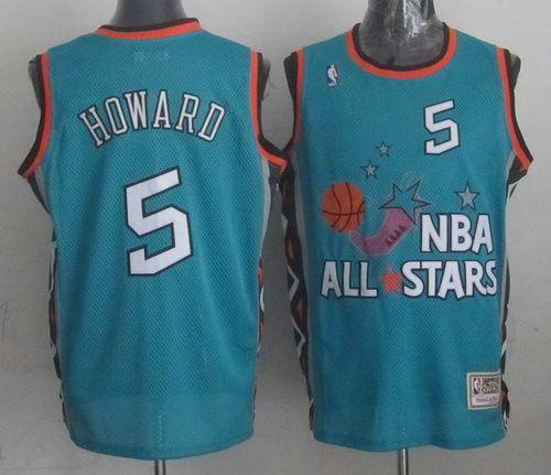 Washington Wizards Mitchell And Ness #5 Juwan Howard Light Blue 1996 All star NBA Jersey