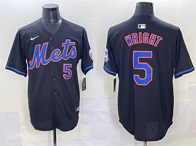 Men's New York Mets #5 David Wright Black Limited Stitched Baseball Jersey Men's New York Mets #5 David Wright Black Limited Stitched Baseball Jersey
