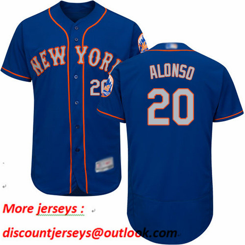 Mets #20 Pete Alonso Blue(Grey NO.) Flexbase Authentic Collection Stitched Baseball Jersey