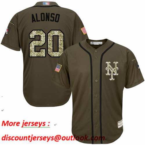 Mets #20 Pete Alonso Green Salute to Service Stitched Baseball Jersey Mets #20 Pete Alonso Green Salute to Service Stitched Baseball Jersey