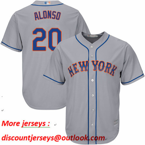 Mets #20 Pete Alonso Grey New Cool Base Stitched Baseball Jersey