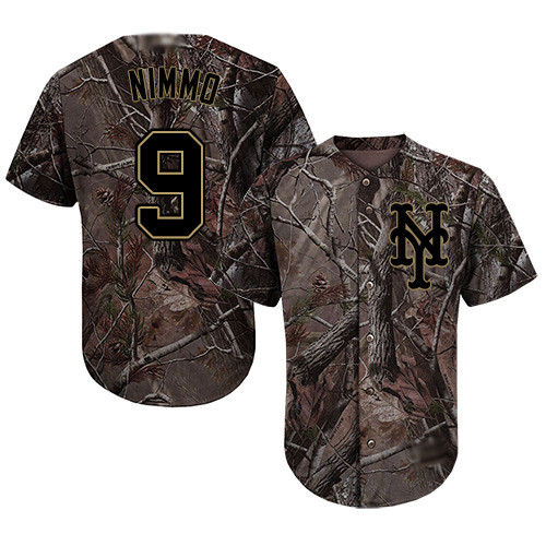 Mets #9 Brandon Nimmo Camo Realtree Collection Cool Base Stitched Baseball Jersey
