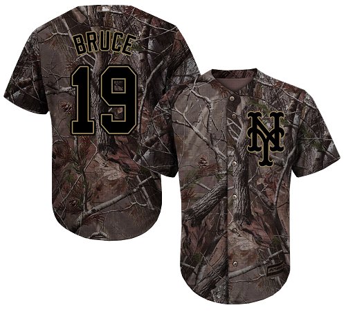 Mets #19 Jay Bruce Camo Realtree Collection Cool Base Stitched Baseball Jersey