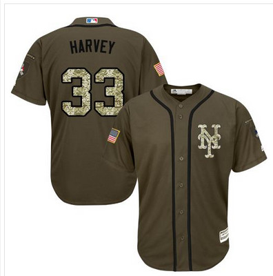 Mets #33 Matt Harvey Green Salute to Service Stitched MLB Jersey