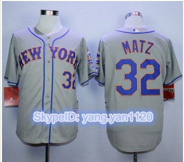 New York Mets #32 Steven Matz Grey Road Cool Base Stitched MLB Jersey