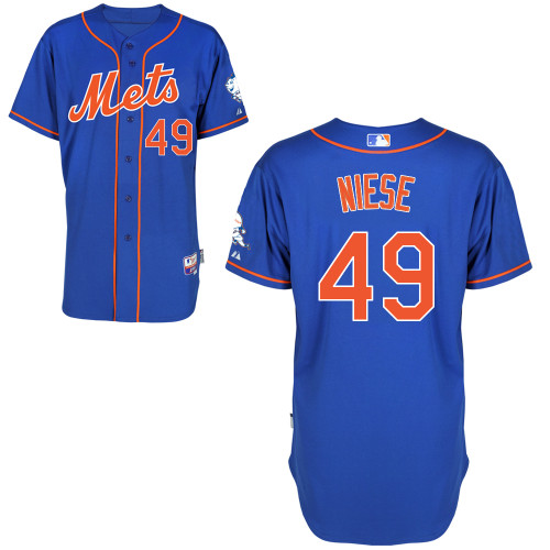 New York Mets #49 Niese jr Blue Authentic Personalized Alternate Home Jersey