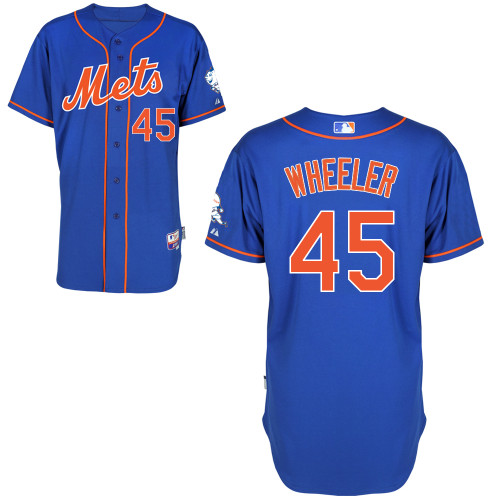 New York Mets #45 Wheeler Blue Authentic Personalized Alternate Home Jersey