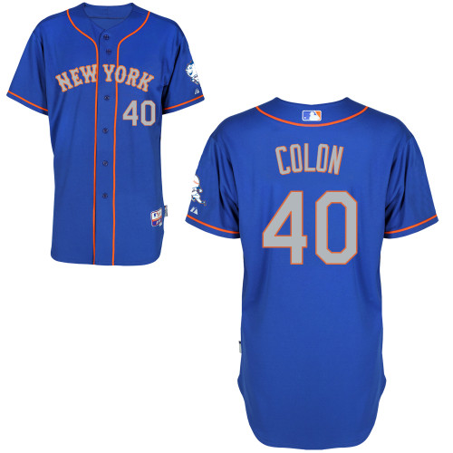 New York Mets #40 Colon Blue Authentic Personalized Alternate Road Jersey