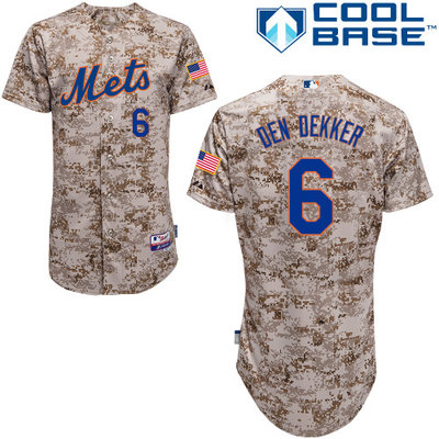 New York Mets #6 Dendekker Authentic Personalized Alternate Camo Jersey