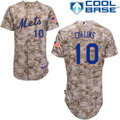 New York Mets #10 Collins Authentic Personalized Alternate Camo Jersey