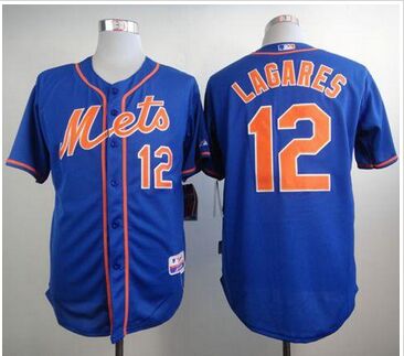 New York Mets #12 Juan Lagares Blue Alternate Home Cool Base Stitched Baseball Jersey