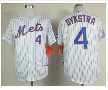 New York Mets #4 Lenny Dykstra White(Blue Strip) Home Cool Base Stitched Baseball Jersey New York Mets #4 Lenny Dykstra White(Blue Strip) Home Cool Base Stitched Baseball Jersey