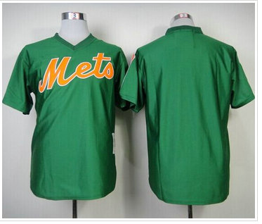 Mitchell And Ness New York Mets Blank Green Throwback Stitched Baseball Jersey