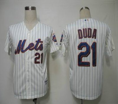MLB Jerseys New York Mets 21 Duda Cream blue strip
