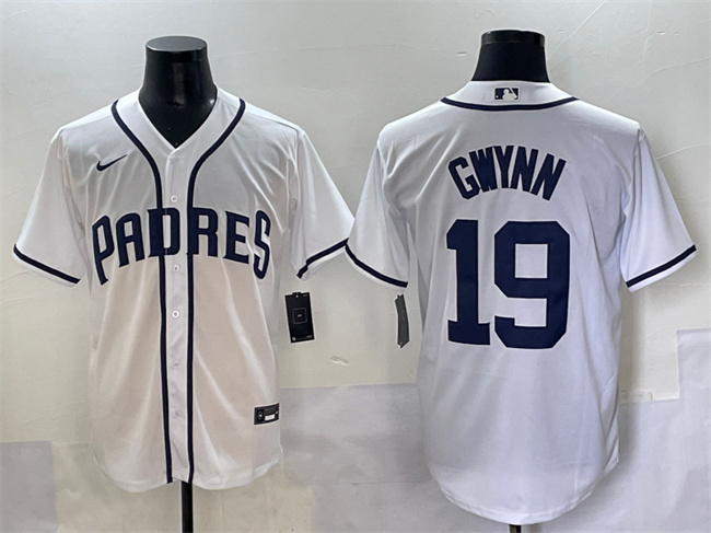 Men's San Diego Padres #19 Tony Gwynn White Cool Base Stitched Baseball Jersey Men's San Diego Padres #19 Tony Gwynn White Cool Base Stitched Baseball Jersey