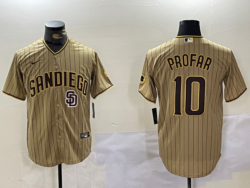 Men's San Diego Padres #10 Jurickson Profar Tan Cool Base Stitched Baseball Jersey 3 Men's San Diego Padres #10 Jurickson Profar Tan Cool Base Stitched Baseball Jersey 3